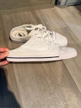 White Nike Court Legacy Mule Slide Sneakers Womens Size 12